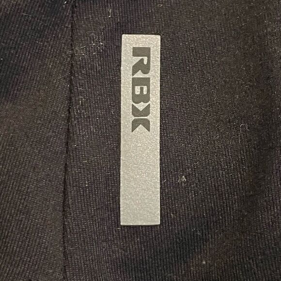 RBX 9" Mid-Rise Cropped‎ Leggings Black Nylon Spandex Stretch Athletic S - Picture 3 of 5